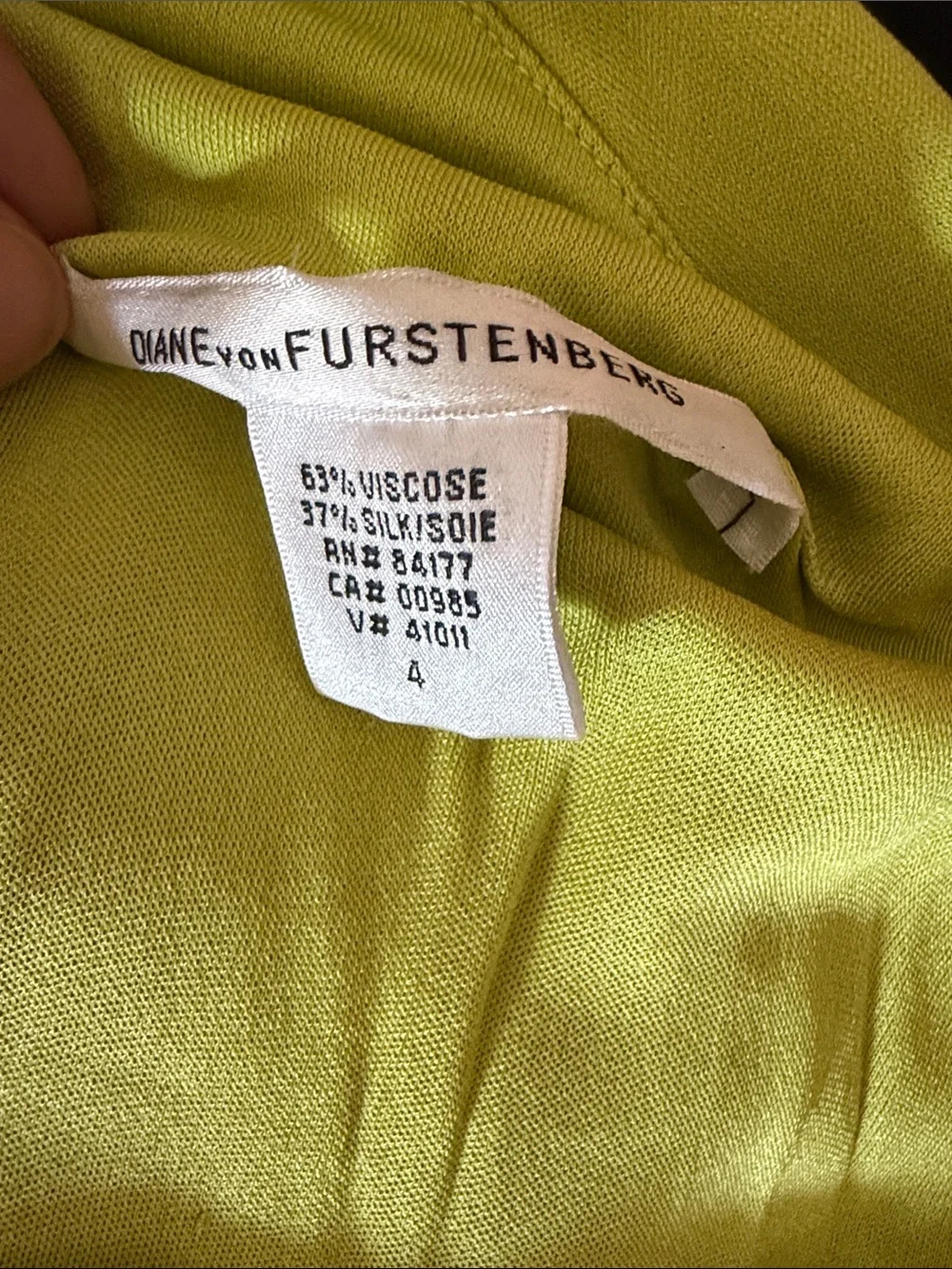 Diane Von Furstenberg One-Shoulder Lime Green Dress